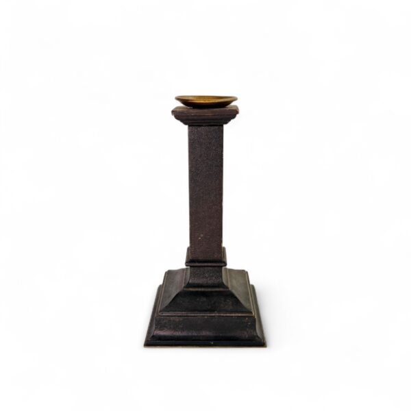 Dark Matte Candleholder w/ Brass Top