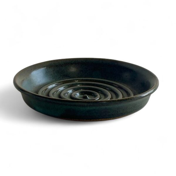 Small Blue/Grey Pottery Dish w/ Rings