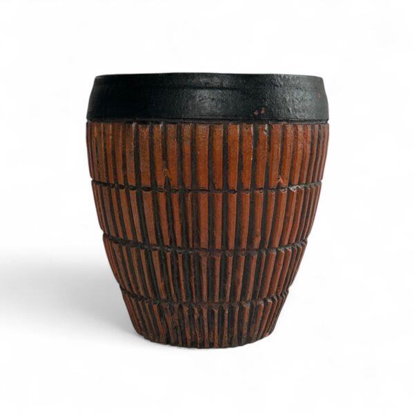 Black & Terracotta Incised Planter
