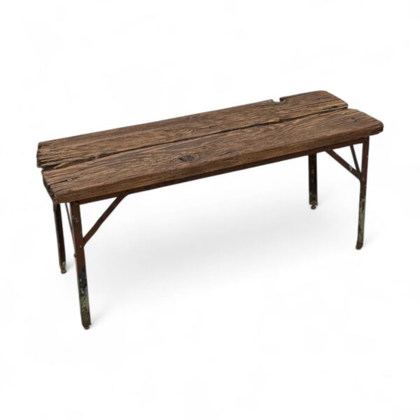 Wooden Bench with Industrial Metal Legs