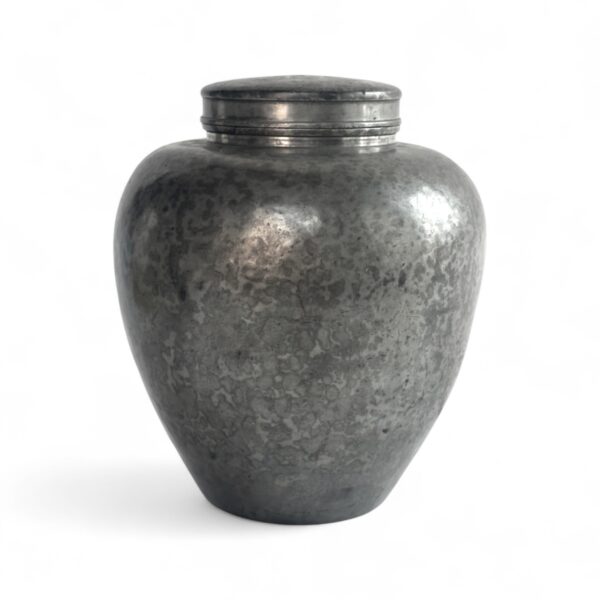 Hammered Pewter Lidded Jar