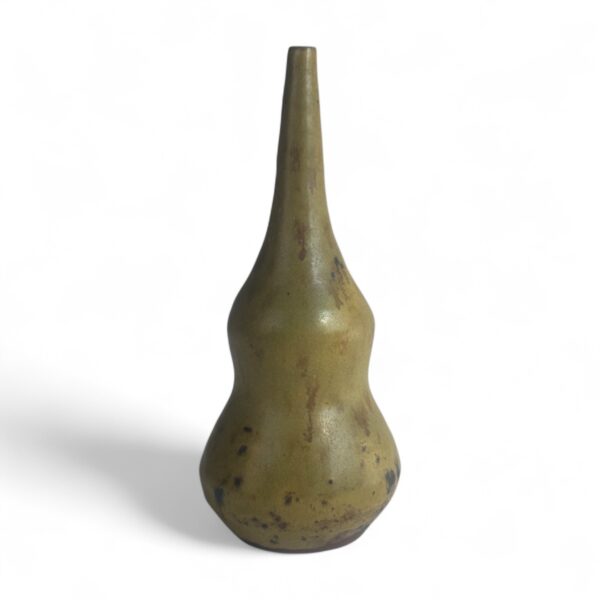 Green Gourd-Shaped Studio Pottery Vessel